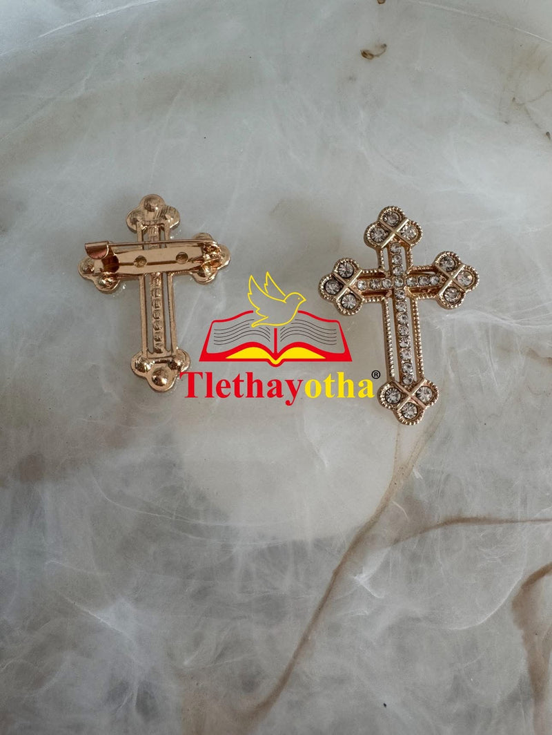 Crystal Rhinestones Grooms Back Crosses Brooches