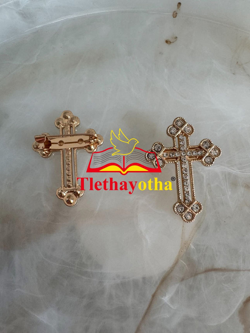 Crystal Rhinestones Grooms Back Crosses Brooches