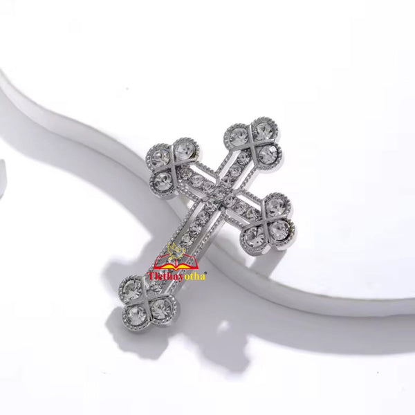 Crystal Rhinestones Grooms Back Crosses Brooches