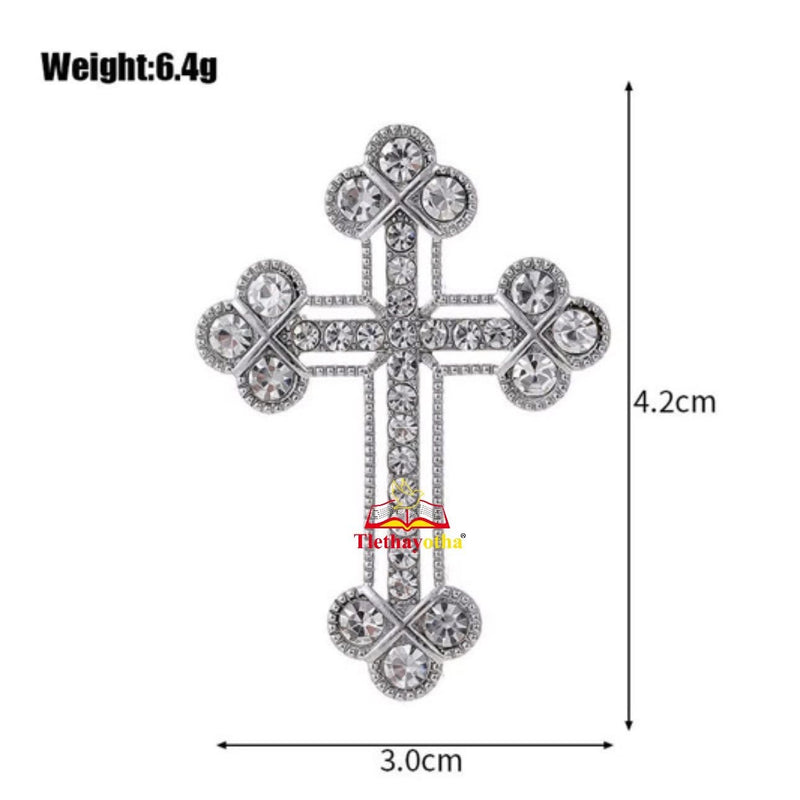 Crystal Rhinestones Grooms Back Crosses Brooches