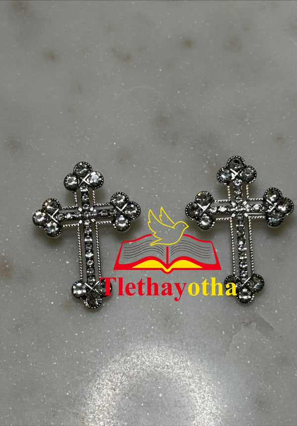 Crystal Rhinestones Grooms Back Crosses Brooches