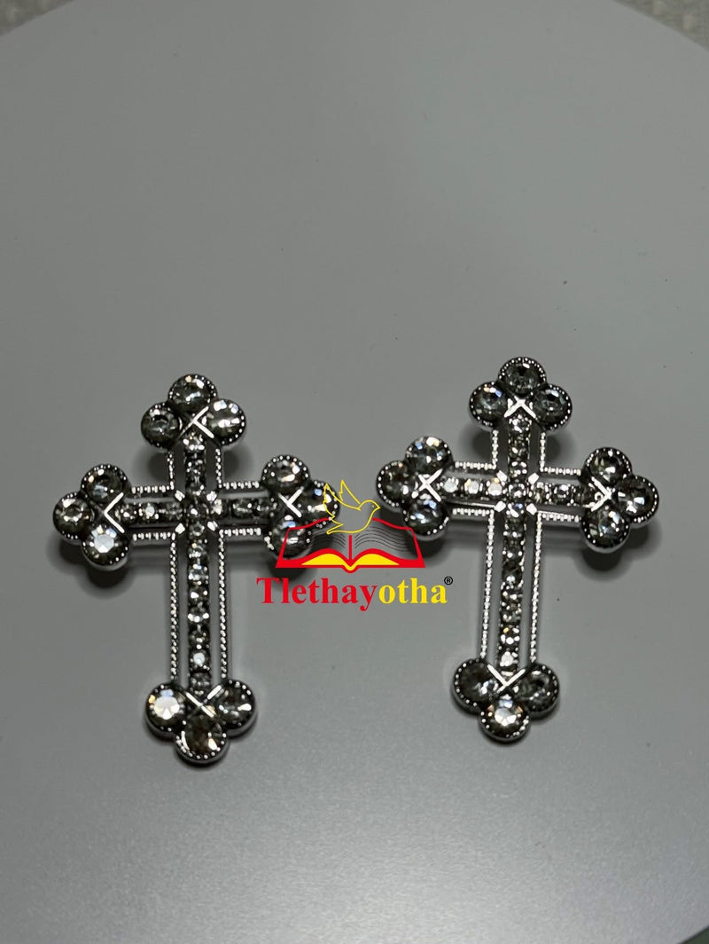 Crystal Rhinestones Grooms Back Crosses Brooches