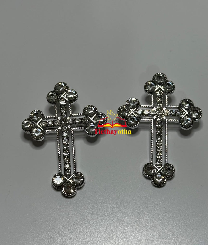 Crystal Rhinestones Grooms Back Crosses Brooches